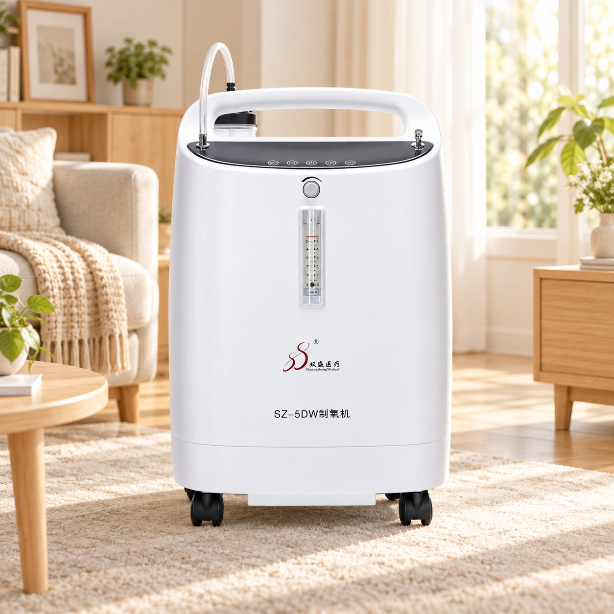 双盛SZ-5DW医用5L制氧机完整机身展示
